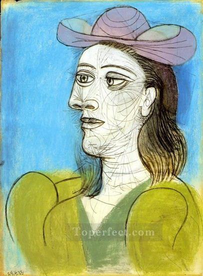 帽子をかぶった女性の胸像 1943年 パブロ・ピカソ油絵
